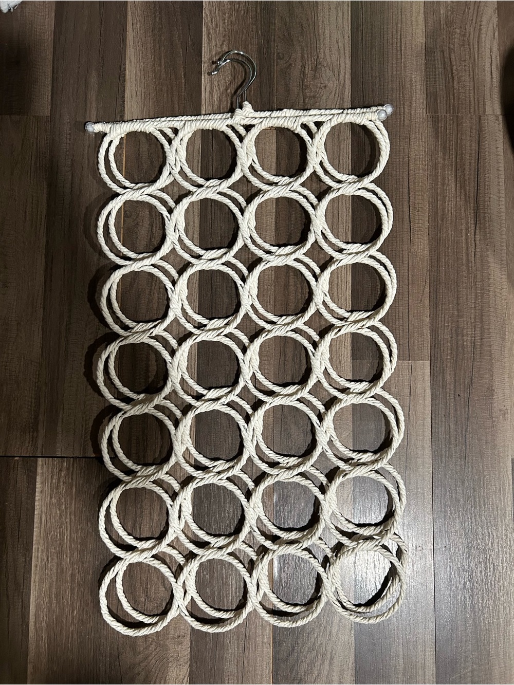Handmade White Rope Wall Hanging Organizer